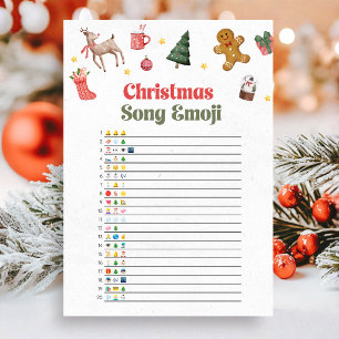 Cartes Pour Fêtes Annuelles Jeu d'émoji de chanson de Noël