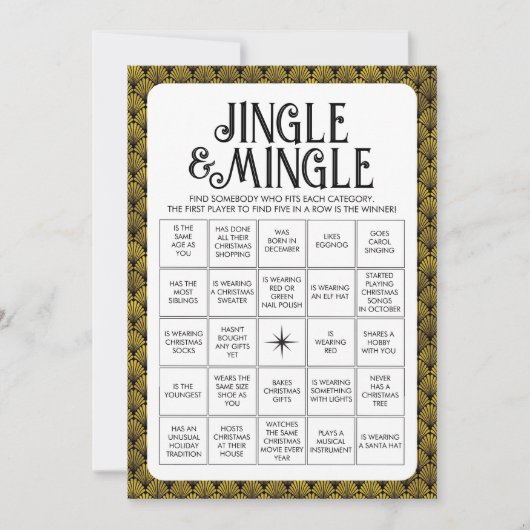 Cartes Pour Fêtes Annuelles Jeu Jingle & Mingle Art Déco (Devant)