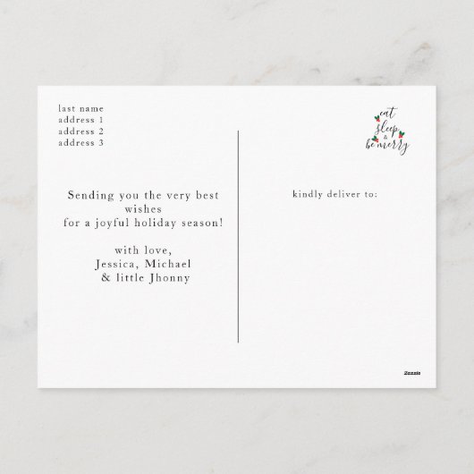 Cartes Pour Fêtes Annuelles Jeu joli Script Noël Arbre photo Noël (Dos)