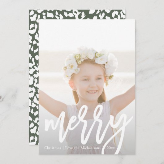 Cartes Pour Fêtes Annuelles Jeu Joyeux Script avec Empreinte de léopard (Devant / Derrière)