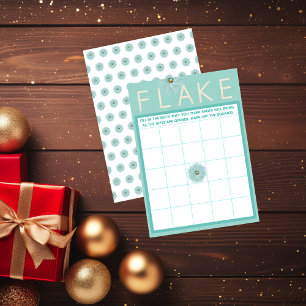 Cartes Pour Fêtes Annuelles Jeu orienté de bingo-test de Noël de flocon