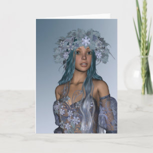 Cartes Pour Fêtes Annuelles Jeune fille de neige