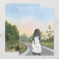 Jeune fille esthétique sur le paysage naturel