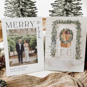 Cartes Pour Fêtes Annuelles Jeunes mariés joyeux et heureux M. et Mme Holiday