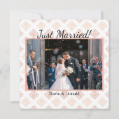 Cartes Pour Fêtes Annuelles Jeunes Mariés Peach Blush Damask (Devant)