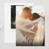 Cartes Pour Fêtes Annuelles Jeunes Mariés Photo de Noël (Devant / Derrière)