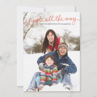 Cartes Pour Fêtes Annuelles Jingle All The Way Hand Lettered Photo Card