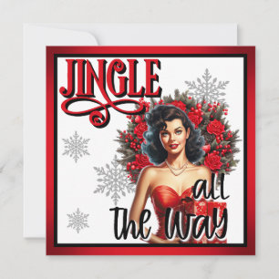Cartes Pour Fêtes Annuelles Jingle all the Way Pin-Up Rétro