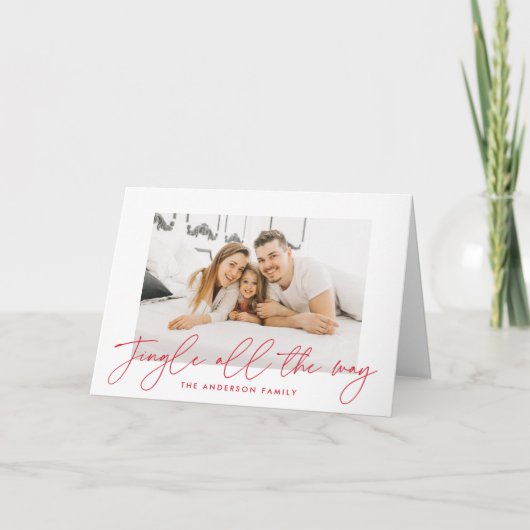 Cartes Pour Fêtes Annuelles Jingle All Way Red Script Photo (Devant)