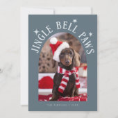 Cartes Pour Fêtes Annuelles Jingle Bell Patrouilles Chien Photo Ardoise Bleu N (Devant)