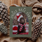 Cartes Pour Fêtes Annuelles Jingle Bell Patrouilles Chien Photo Sage Vert Noël