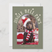 Cartes Pour Fêtes Annuelles Jingle Bell Patrouilles Chien Photo Sage Vert Noël (Devant)