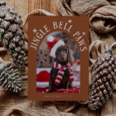 Cartes Pour Fêtes Annuelles Jingle Bell Paws Chien Photo Terracotta Noël