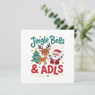 Cartes Pour Fêtes Annuelles Jingle Bells ADLS Ergothérapie OT Renne