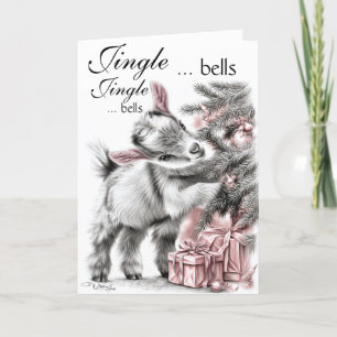 Cartes Pour Fêtes Annuelles Jingle Bells - Baby Chèvre Noël