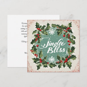Cartes Pour Fêtes Annuelles Jingle Bells & Christmas Holly Company Noël