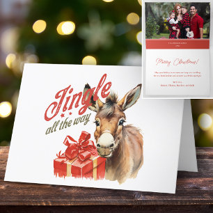 Cartes Pour Fêtes Annuelles Jingle Tout le long de la ferme de Noël Donkey Pho