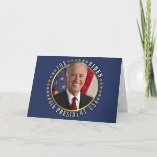 Cartes Pour Fêtes Annuelles Joe Biden 46e Président USA Photo commémorative