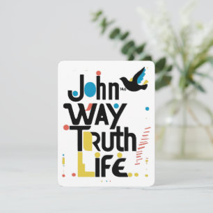 Cartes Pour Fêtes Annuelles John 14:6 Styliszed Dove 60s Pop Art