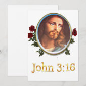 Cartes Pour Fêtes Annuelles John 3:16 (Devant / Derrière)