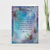 Cartes Pour Fêtes Annuelles John 3:16 Écriture Aquarelle Flocon de neige Noël (Devant)