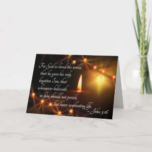 Cartes Pour Fêtes Annuelles John 3:16 God so loved the world, Christmas Candle