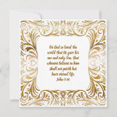 Cartes Pour Fêtes Annuelles John 3:16 Nom personnalisé Golden Unique Noël (Devant)