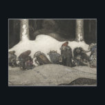 Cartes Pour Fêtes Annuelles John Bauer<br><div class="desc">Au Night Christmas par John Bauer,  1913. Ink and watercolor.</div>