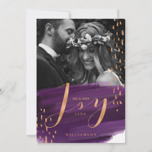 Cartes Pour Fêtes Annuelles Joie   Aquarelle violette profonde Laver les jeune