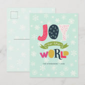 Cartes Pour Fêtes Annuelles Joie au Monde (Devant / Derrière)