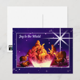 Cartes Pour Fêtes Annuelles Joie au monde. Adoration des bergers Noël