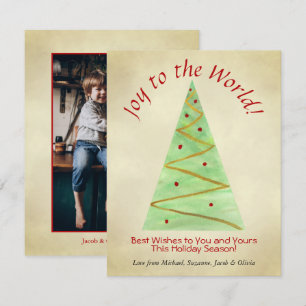Cartes Pour Fêtes Annuelles Joie au monde ! Artsy Christmas Artsy Photo Retour
