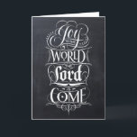 Cartes Pour Fêtes Annuelles Joie au Monde Chalkboard Calligraphie Religion<br><div class="desc">Chaque fois que je chante ce carol de Noël, la partie "Joy to the World... " est toujours tellement amusante. Il sort en pleine force et avec... Joie. C'est ce qui a inspiré cette merveilleuse oeuvre calligraphique de l'artiste de lettrage professionnel Ivan Angelic. Si moderne, si à la mode et...</div>