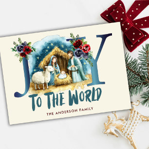 Cartes Pour Fêtes Annuelles Joie au monde chrétien religieux de Noël