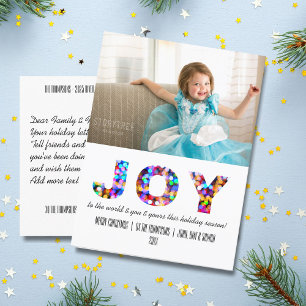 Cartes Pour Fêtes Annuelles Joie au monde Colorful Sparkly Holiday