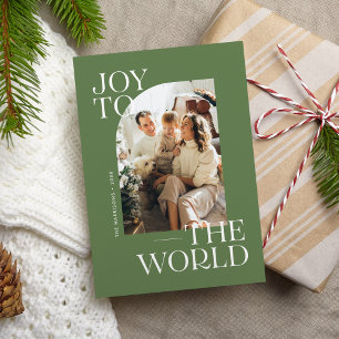 Cartes Pour Fêtes Annuelles Joie au Monde Moderne Type Photo de Noël