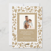 Cartes Pour Fêtes Annuelles Joie Au Monde Photo De Noël Religieux Floral (Dos)