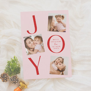 Cartes Pour Fêtes Annuelles Joie Couleurs modifiables Moderne 4 Photo Noël