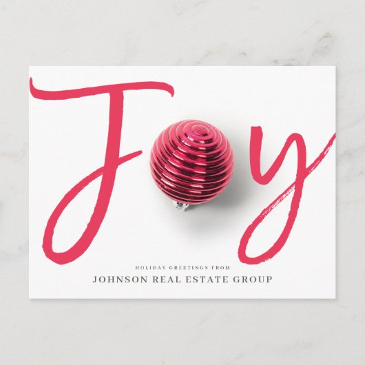 Cartes Pour Fêtes Annuelles Joie dans le script et l'ornement | Salutations (Devant)