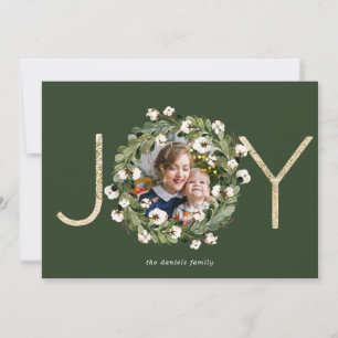Cartes Pour Fêtes Annuelles JOIE de guirlande de magnolia