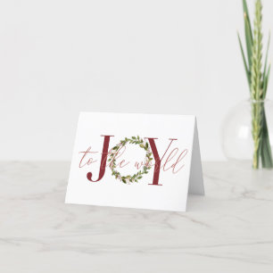 Cartes Pour Fêtes Annuelles Joie de Noël élégante à la Wreath du monde des Fêt