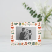 Cartes Pour Fêtes Annuelles Joie de Noël Photo de famille de Noël (Debout devant)