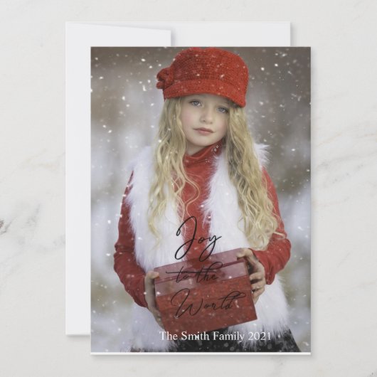 Cartes Pour Fêtes Annuelles Joie de Noël Script (Devant)
