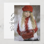 Cartes Pour Fêtes Annuelles Joie de Noël Script (Devant / Derrière)