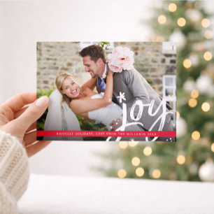 Cartes Pour Fêtes Annuelles JOIE DE NOËL script de photo de superposition mode