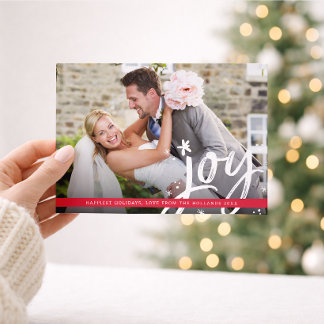 Cartes Pour Fêtes Annuelles JOIE DE NOËL script de photo de superposition mode