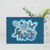 Cartes Pour Fêtes Annuelles Joie de Poinsettia Bleue (Debout devant)