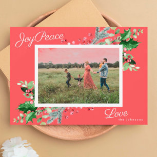 Cartes Pour Fêtes Annuelles Joie Élégante Photo de feuillage de verdure à bo