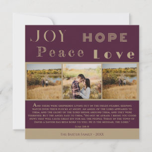 Cartes Pour Fêtes Annuelles Joie Espérance Paix Amour Verset de la Bible 3 Pho