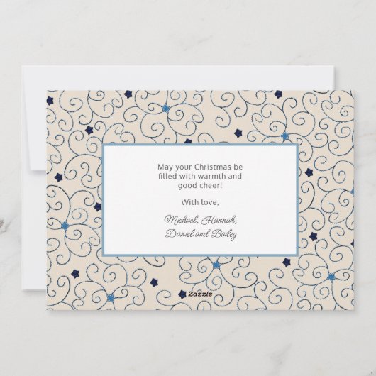 Cartes Pour Fêtes Annuelles Joie et confort photo personnalisés (Dos)